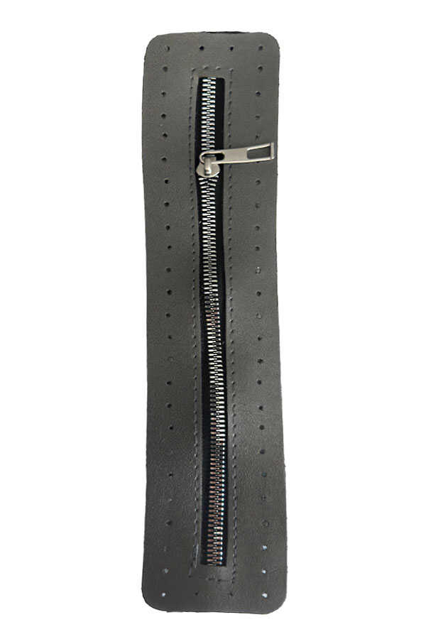 Çanta Fermuarı Derili 30 Cm Gri