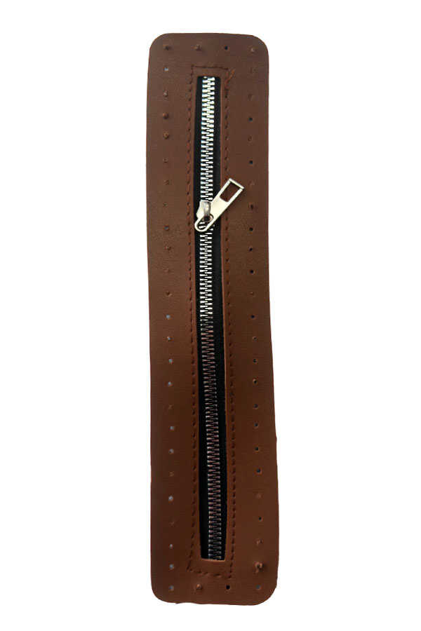 Çanta Fermuarı Derili 30 Cm Taba