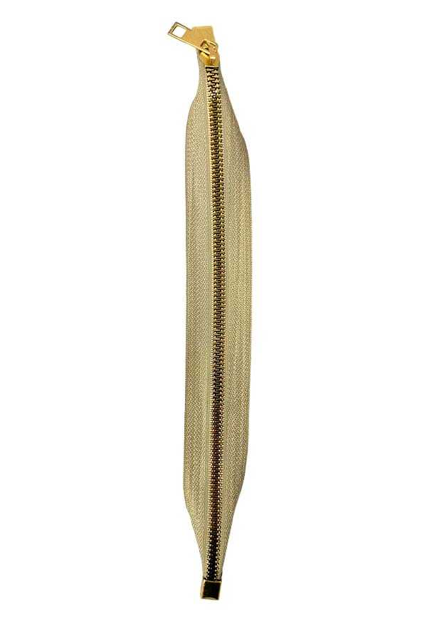 Çanta Fermuarı Dip Kapalı Bej  30 Cm Sarı Diş