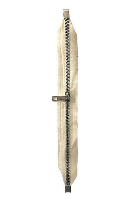Çanta Fermuarı Dip Kapalı Krem 30 Cm Gümüş Diş