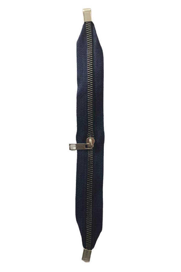 Çanta Fermuarı Dip Kapalı Lacivert 30 Cm Gümüş Diş