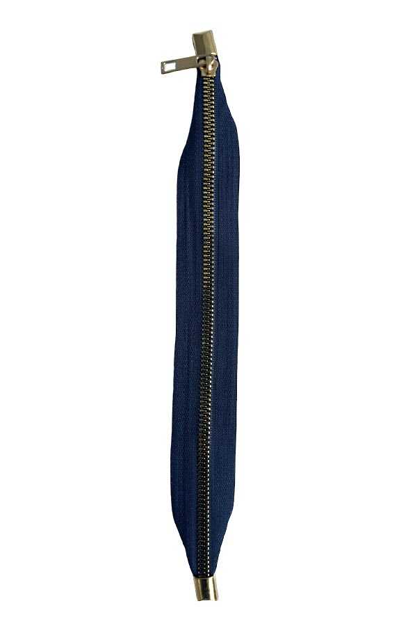 Çanta Fermuarı Dip Kapalı Lacivert 30 Cm Sarı Diş