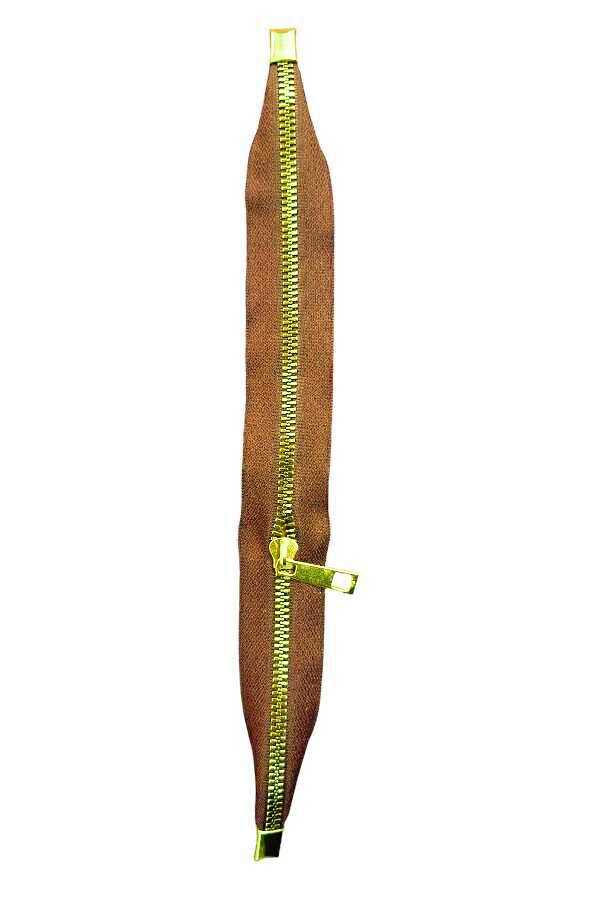 Çanta Fermuarı Dip Kapalı Taba 30 Cm Sarı Diş