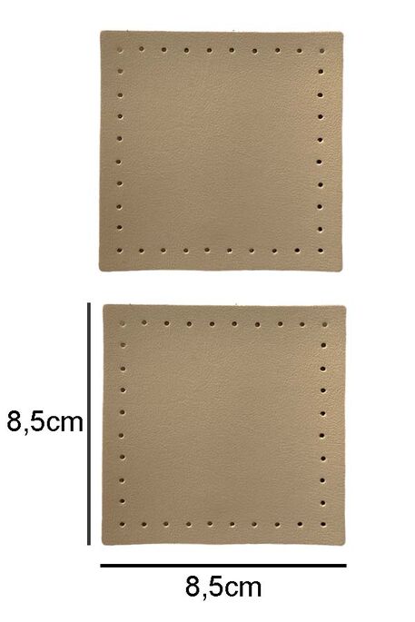  - ÇANTA KENAR AKSESUARI KARE 8.50X8.50 CM 2 Lİ BEJ