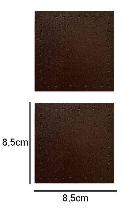  - ÇANTA KENAR AKSESUARI KARE 8.50X8.50 CM 2 Lİ KAHVERENGİ