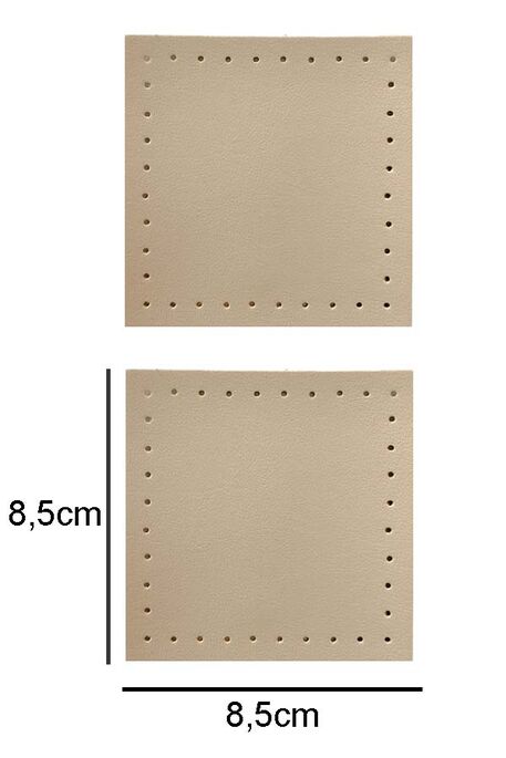  - ÇANTA KENAR AKSESUARI KARE 8.50X8.50 CM 2 Lİ KREM