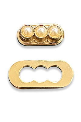 ÇANTA KLİPSİ İNCİLİ T MODEL GOLD - Thumbnail