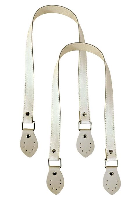  - Bag handle faux leather Ecru