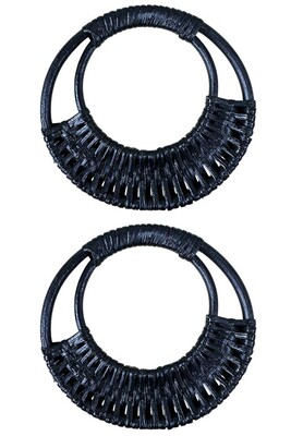  - ÇANTA SAPI BAMBU YUVARLAK ŞEKİLLİ 16 CM SİYAH