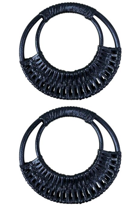  - ÇANTA SAPI BAMBU YUVARLAK ŞEKİLLİ 16 CM SİYAH