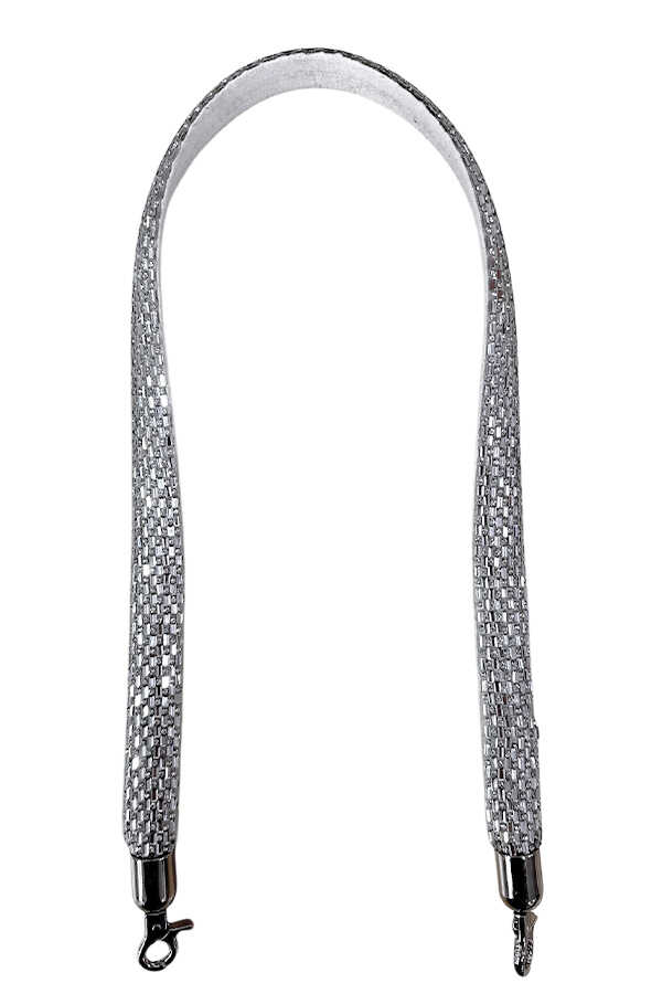 Çanta Sapı Kristal Taşlı 70cm Gümüş