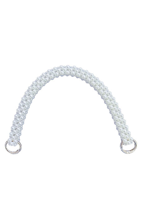  - ÇANTA SAPI ÖRME İNCİLİ ALT-36 (30CM) BEYAZ