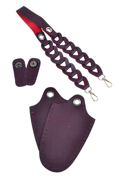  - ÇANTA SETİ DERİ ÖRGÜLÜ BORDO