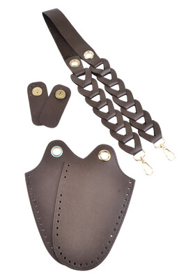  - ÇANTA SETİ DERİ ÖRGÜLÜ KAHVERENGİ