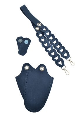  - ÇANTA SETİ DERİ ÖRGÜLÜ SİYAH