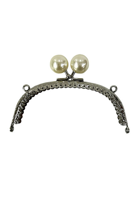 ÇANTA VE CÜZDAN KLİPSİ 12.5 CM İNCİLİ OVAL GÜMÜŞ - 2