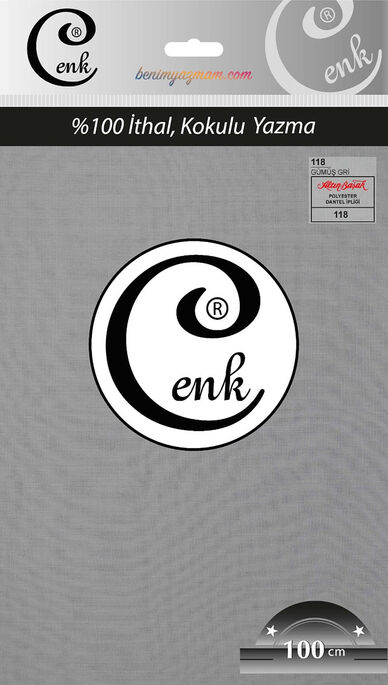 CENK - CENK DÜZ YAZMA 100CM POŞETLİ 118 Gümüş Gri