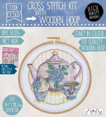 TUVA - CROSS STITCH KIT WITH WOODEN HOOP 18,5 CM CCS07