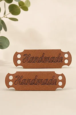  - DERİ ETİKET HANDMADE BASKILI 003