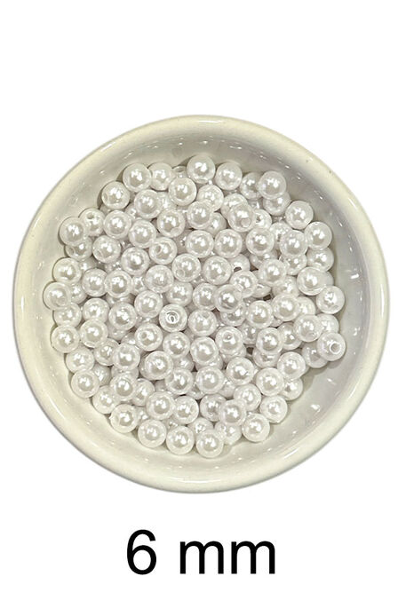  - DÖKME İNCİ 6 MM 01 BEYAZ 25 GR