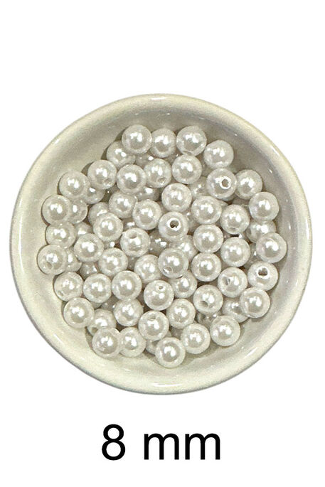  - DÖKME İNCİ 8 MM 01 BEYAZ 25 GR