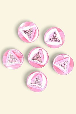 DÜĞME BEBE 1021 PEMBE ÜÇGEN SİMLİ 6 ADET