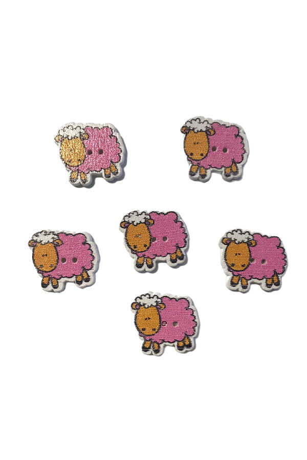 Düğme Bebe Ahşap 2008 Pembe Kuzu