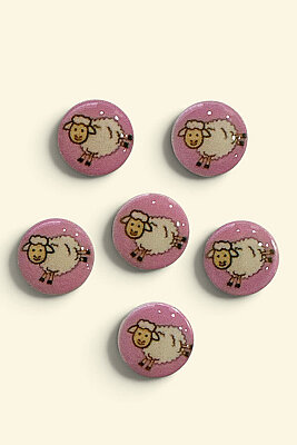 DÜĞME BEBE KUZUCUK 6 LI PAKET 1,5CM PEMBE