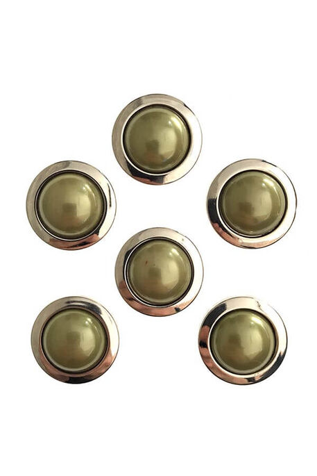  - DÜĞME İNCİ METAL 3 CM FISTIK YEŞİLİ