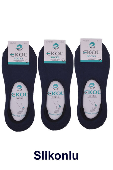 EKOL - EKOL ERKEK BABET ÇORAP 3 ÇİFT LACİVERT