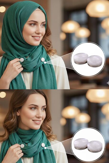  - EŞARP ŞAL MIKNATISI 12MM 02 BEYAZ