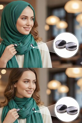  - EŞARP ŞAL MIKNATISI 12MM 03 SİYAH-BEYAZ