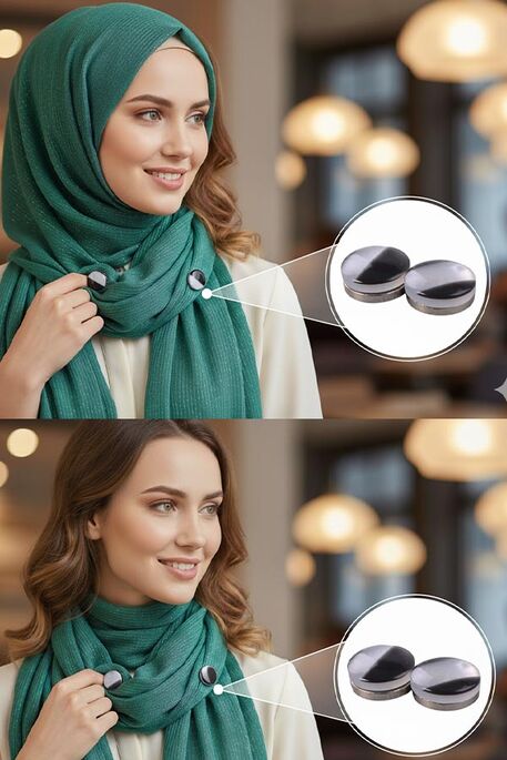  - EŞARP ŞAL MIKNATISI 12MM 03 SİYAH-BEYAZ
