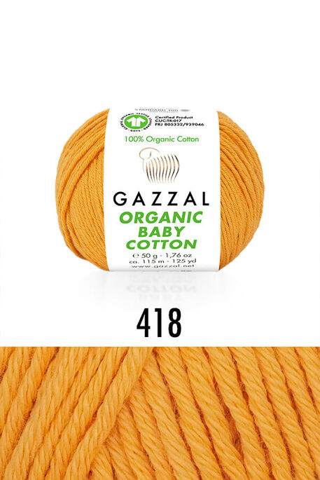GAZZAL - GAZZAL ORGANIC BABY COTTON 418 Hardal Sarısı