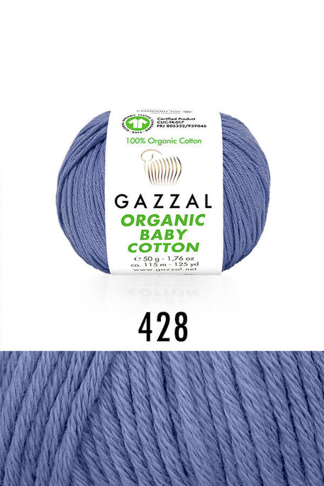 GAZZAL - GAZZAL ORGANIC BABY COTTON 428 İspirto Mavi