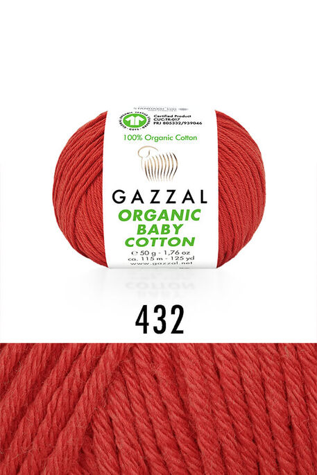 GAZZAL - GAZZAL ORGANIC BABY COTTON 432 Kırmızı
