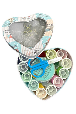 HDF 152 TENEKE KUTU DİKİŞ SETİ KALP - Thumbnail