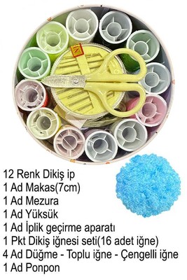 HDF 154 TENEKE KUTU DİKİŞ SETİ YUVARLAK - Thumbnail