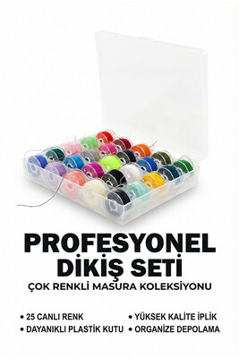 HDF 184 MASURA PLASTİK RENKLİ 25 Lİ SET İPLİKLİ