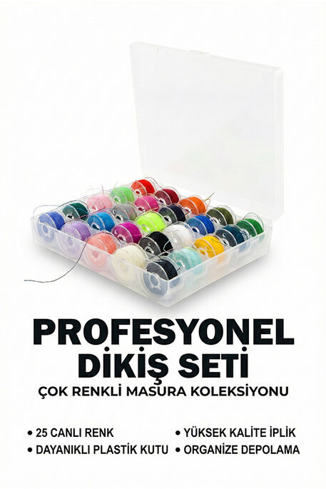  - HDF 184 MASURA PLASTİK RENKLİ 25 Lİ SET İPLİKLİ