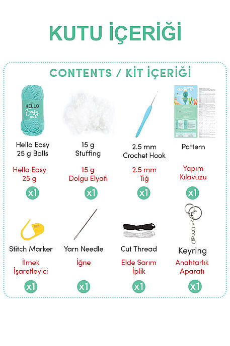 HELLO CRAFTS TIĞ İŞİ MİNİ AMİGURUMİ KİTİ HC103 - 2