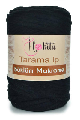 HOBİTU YARNS - HOBİTU BÜKLÜM MAKROME TARAMA İP 150 SİYAH