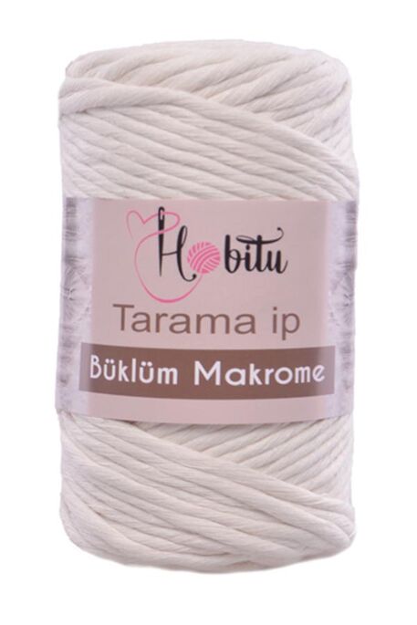 HOBİTU YARNS - HOBİTU BÜKLÜM MAKROME TARAMA İP 152 KREM