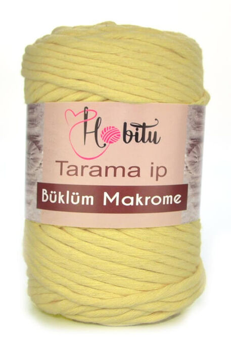 HOBİTU YARNS - HOBİTU BÜKLÜM MAKROME TARAMA İP 154 AÇIK SARI