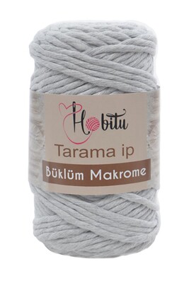 HOBİTU YARNS - HOBİTU BÜKLÜM MAKROME TARAMA İP 156 AÇIK GRİ