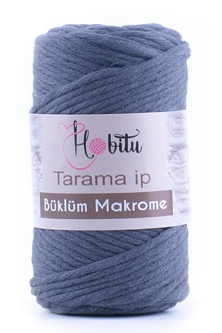 HOBİTU YARNS - HOBİTU BÜKLÜM MAKROME TARAMA İP 158 ANTRASİT