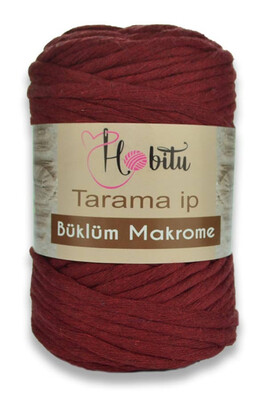 HOBİTU YARNS - HOBİTU BÜKLÜM MAKROME TARAMA İP 181 AÇIK BORDO