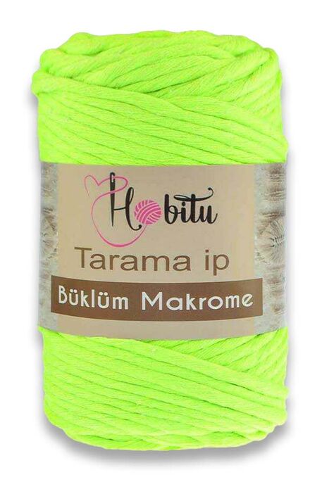 HOBİTU YARNS - HOBİTU BÜKLÜM MAKROME TARAMA İP 201 NEON SARI