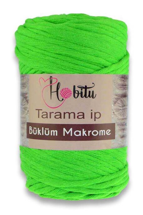 HOBİTU YARNS - HOBİTU BÜKLÜM MAKROME TARAMA İP 202 NEON YEŞİL