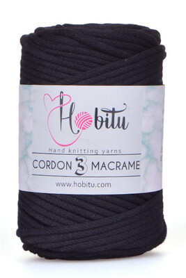 HOBİTU YARNS - HOBİTU CORDON 3 MACRAME 150 Siyah